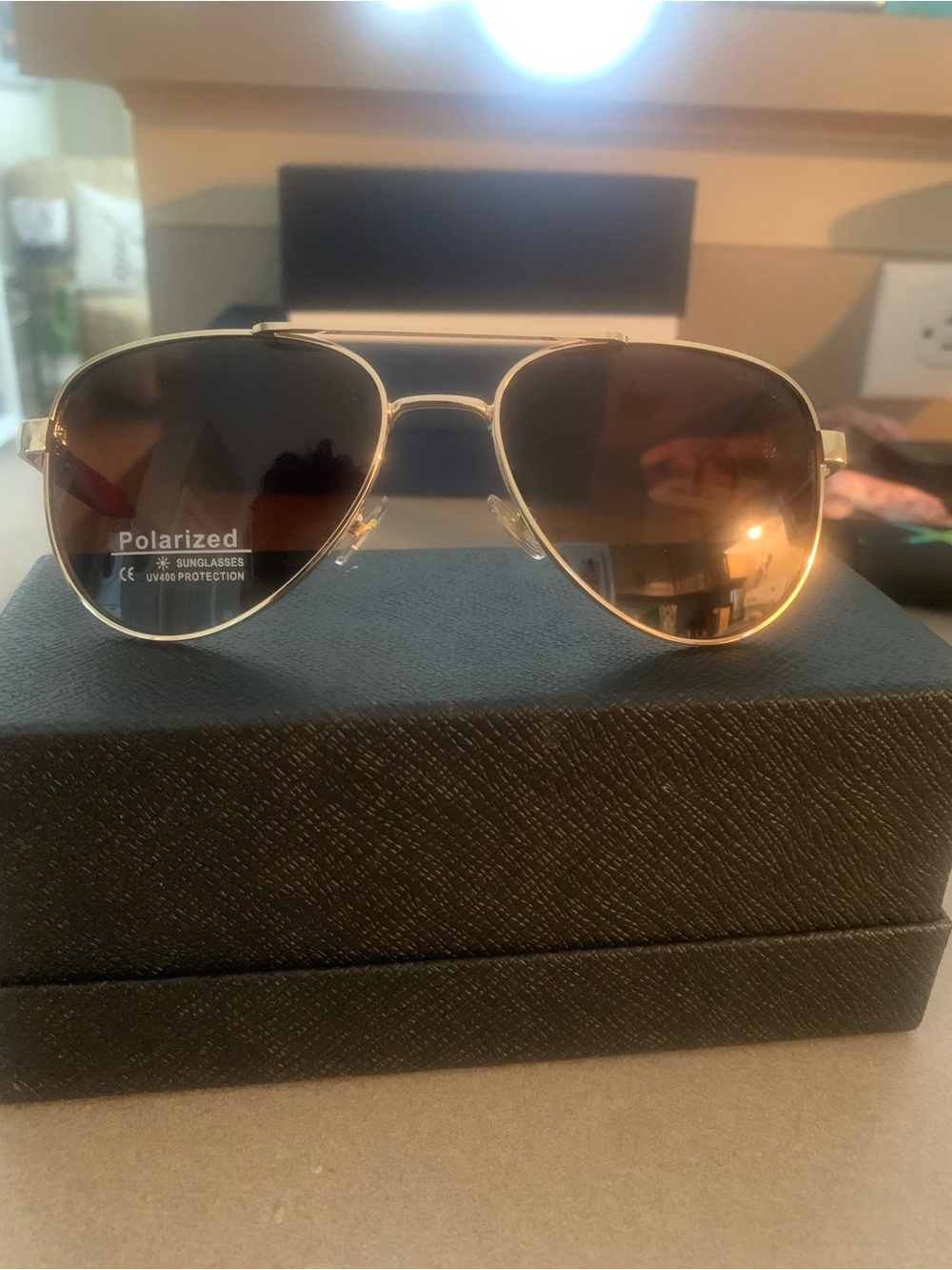 Men's Aviator Polarized Sunglasses - Gold Frame with Brown Lenses
